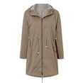 thumbnail image 3 of jsaierl Women Solid Rain Jacket Outdoor Plus Size Waterproof Hooded Windproof Loose Coat, 3 of 5
