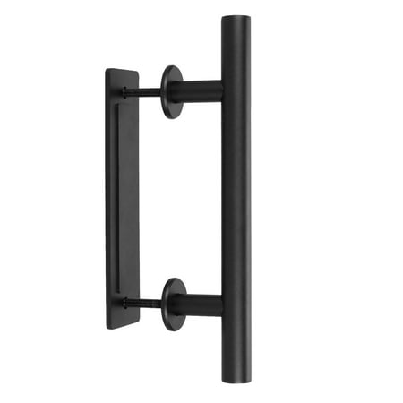 Nickel Black End Flush Pulls - Hascon Barn Door Handle Pull Set 12inch Black Stainless Steel Pull And Flush Hardware HITC