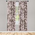thumbnail image 3 of Ambesonne Spring Curtains, Lilac Flowers Pattern Art, Pair of 28"x95", Dark Brown and Blush, 3 of 5