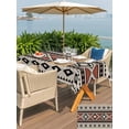 thumbnail image 5 of Outdoor Tablecloths with Umbrella Hole & Zipper, Beige Boho Tablecloth Rectangle 60x84 Inch, Vintage Ethnic Tribe Retro Abstract Art Waterproof Table Cloth, Patio/Pool/Picnic Table Covers, 5 of 8