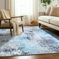 thumbnail image 3 of Delara 5'x7' Machine Washable Area Rug, Soft & Durable, Non-Slip, Stain Resistant, Frosted Azure, for Bedroom, Living & Dining Room, 3 of 8