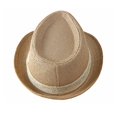 thumbnail image 7 of Byfri Straw Panama Jazz Hat Wide Brim Sun Fedora Hat for Beach Travel Khaki 56-58cm, 7 of 7
