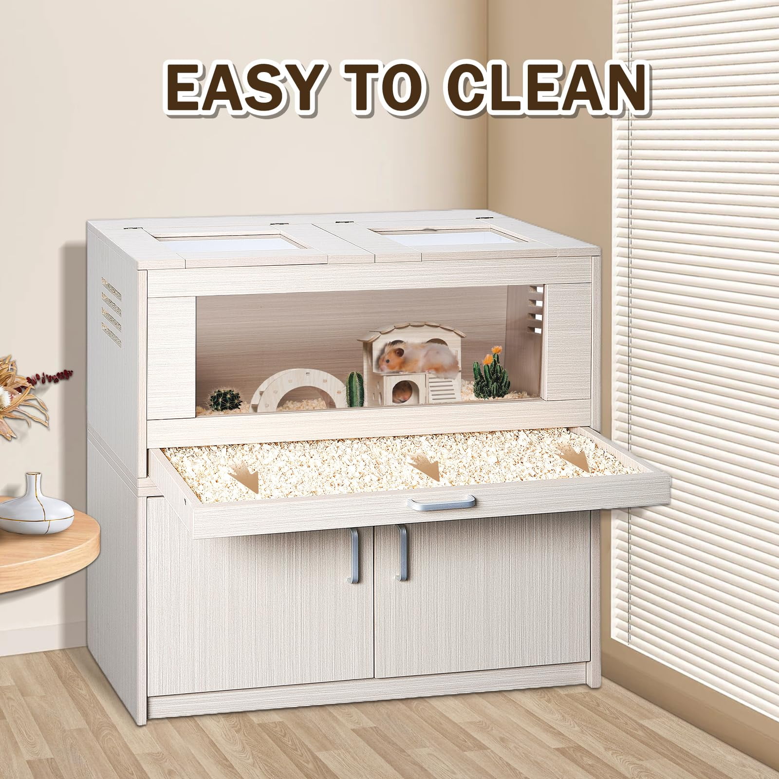 Spacious Multi-Functional Small Animal Cage – Includes Storage, Acrylic Panels, And Easy Cleaning For Hamsters, Guinea Pigs, And Chinchillas