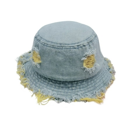 

nsendm Baby Cloves And Hats Printed Bucket Hat Baby Hat Denim Sun Hat Caps Fisherman Soft Kids Kids Toddler Boy Knits Yellow One Size