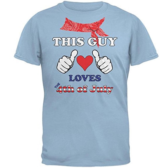 This Guy Loves the 4th of July Mens T Shirt Light Blue MD