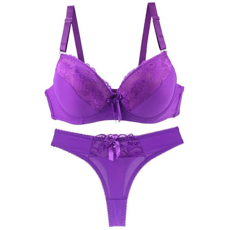 

MELDVDIB Lace Bra Set Sexy Bra and Panty Set Underwire Push Up Bra Lingerie Everyday Bras for Women Gift Summer Saveings Clearance