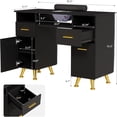 thumbnail image 2 of Ktaxon Manicure Table Nail Desk with Electric Downdraft Vent, Beauty Workstation, Black & Diamond, 2 of 7