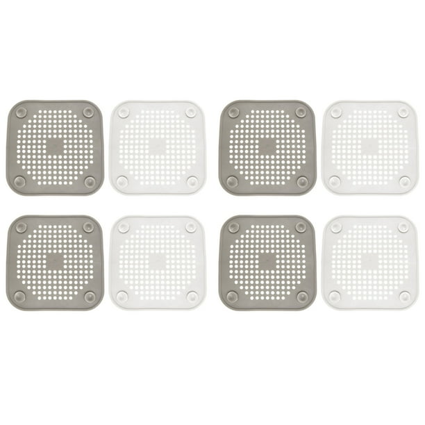 8x Tapa de DesagüE Cuadrada para DesagüE de Ducha Colector Pelo Tapón de Silicona Plano con Ventosas