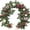 Burgundy, variant on 5.9FT Terracotta Artificial Flower Garland Rose Eucalyptus Leaves Fall Floral Garland Burnt Orange Arch Flowers Vine for Wedding Party Backdrop Decor Mantel Table Centerpieces Decorations