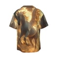 thumbnail image 4 of Balery Golden Winged White Horse Men's Casual Button Down Shirt Short Sleeve Textured Summer Cuban Beach Shirts-4X-Large, 4 of 7