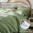 thumbnail image 3 of Flymme Green Bedding Comforter Set King Size 7 Pieces Bed in a Bag Boho Striped Comforter Set with Sheets Farmhouse Bed Set for All Season, 3 of 7