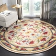 thumbnail image 2 of SAFAVIEH Blossom Lakisha Floral Bordered Wool Area Rug, Ivory/Green, 6' x 6' Round, 2 of 9