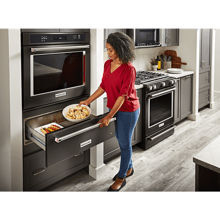 KitchenAid - 27" Warming Drawer with Slow Cook Warming and PrintShield Finish - Black Stainless Steel