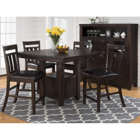 Jofran Kona Grove Distressed Rustic Solid Acacia Upholstered Slat-back Barstool (Set of 2)
