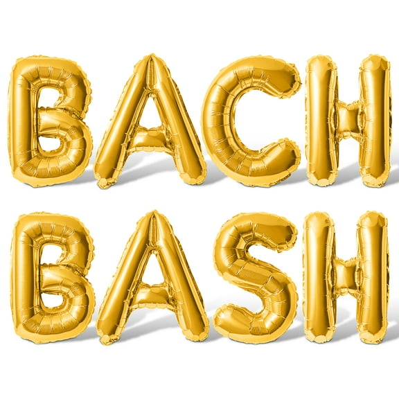 Letter Balloons - BACH BASH 16" Inch Alphabet Letters Foil Mylar Balloon Baby Shower Party Banner (Gold)