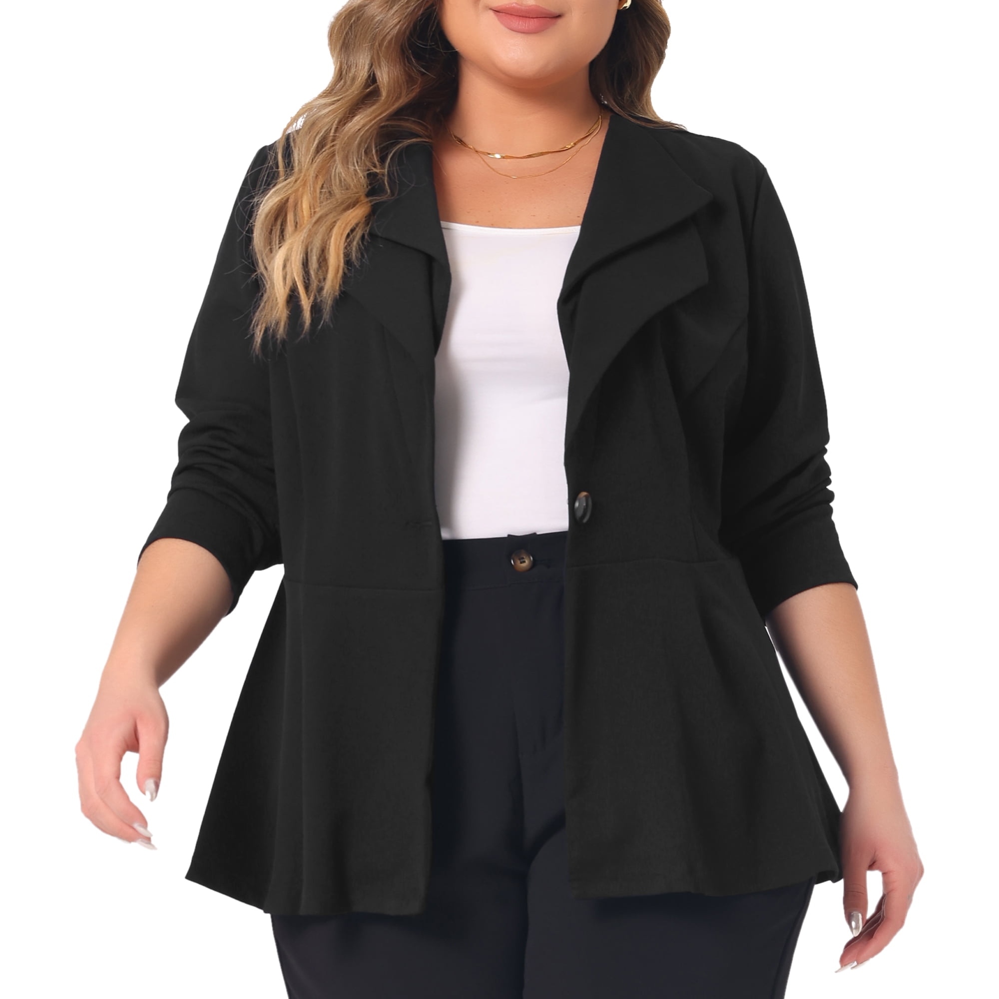 Black peplum blazer best sale