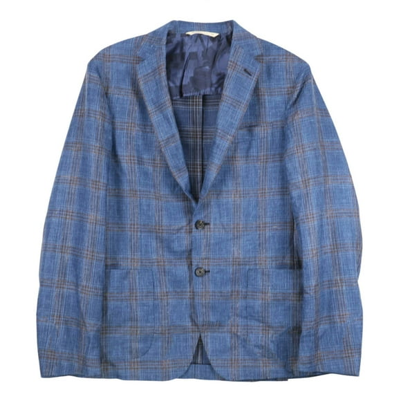 Maurizio Baldassari Men's Hopsack Blue Unconstructed Soft Coat Suit Jacket - 42