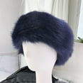 thumbnail image 6 of Skymirror Ladies Winter Faux Fur Soft Fluffy Cozy Warm Unisex Thick Furry Headband Winter Outdoor Earwarmer Empty Top Elastic Anti-slip Ski Hat, 6 of 7