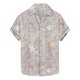thumbnail image 1 of Camisas de Manga Corta de los Hombres Casual Hoja Impresión Solapa Superior, Mezcla de Poliéster/Spandex de la Moda para la Fiesta Y la Playa, 1 of 5