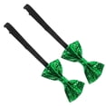 thumbnail image 1 of WHAMVOX 2Pcs Glitter Bows Pre-tied Bowtie Green for Formal Banquet Children, 1 of 8