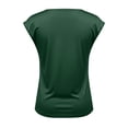thumbnail image 4 of Blouses for Women Dressy Casual Sleeveless Top Soft Ruched Asymmetrical T Shirt for Women Summer Blouses for Women Slim Fit Tank Top Women's T Shirts Blackish Green S Summer Sales Under $5, 4 of 7
