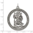 thumbnail image 5 of Auriga 925 Sterling Silver Antiqued Saint Christopher Medal Pendant for Women (Length - 33 mm, Width - 23 mm), 5 of 6