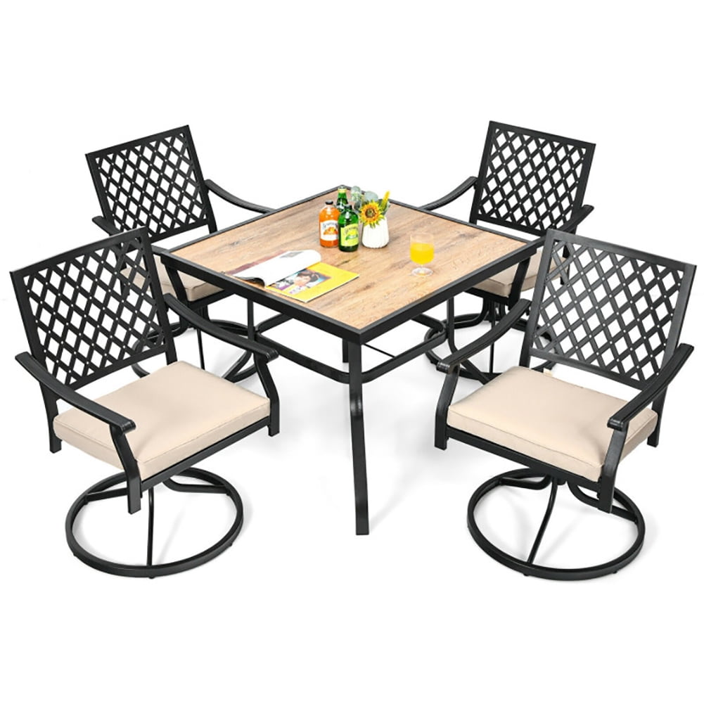 Aimee Lii Patio Metal Square Dining Table for Garden and Poolside, Outdoor Patio Furniture Set Aimee Lii Patio Metal Square Dining Table for Garden and Poolside, Outdoor Patio Furniture Set