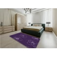 thumbnail image 4 of Ahgly Company Indoor Round Patterned Dark Purple Area Rugs, 6' Round, 4 of 6