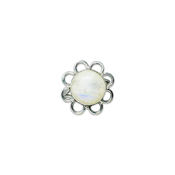 Heaven Crafts Round Moonstone Ring Sterling Silver 925 Promise Ring Gift For Her
