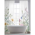 thumbnail image 5 of Spring Floral Sheer Curtains 96 Inch Length 2 Panels Set for Living Room/Bedroom, Wildflowers Herbs Summer Botanical Semi Curtain Sheers Drapes Rod Pocket Curtains Window Treatment Set 52''x96''x2, 5 of 7