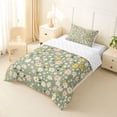 thumbnail image 2 of Erosebridal Cute Daisy Flower Queen Comforter Set for Girls, Green Bedding Comforter Set, Reversible 2 Pieces, 1 Comforter and 2 Pillowcases, 2 of 6