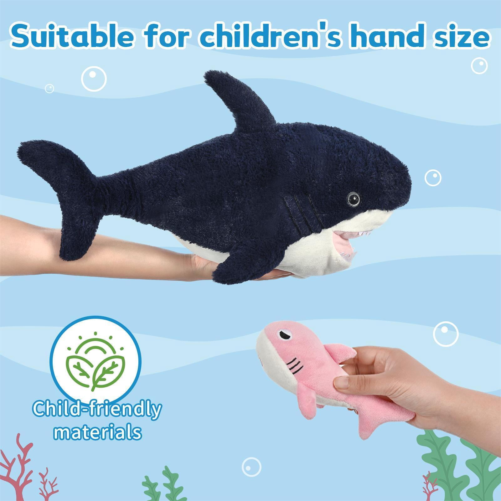 MaoGoLan 23.5" Giant Shark Plush with 4 Small Stuffed Sea Animals Plush Toy