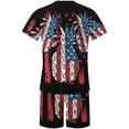 thumbnail image 4 of IROINNID Men's Short Sleeve July 4th Walkshorts Unlimited Day Printing T-shirt Elastic Waist Shorts Casual Sports Holiday Top Shorts Two Piece Set, 4 of 5