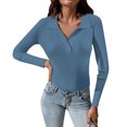 thumbnail image 1 of Duoif Chandails pour Femmes Tendance Femmes Chandail Tricoté Uni Chandail à Col Roulé de Base Hauts Chandails pour Femmes Hauts pour Femmes Bleu TG, 1 of 5