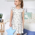 thumbnail image 4 of Fotbe Airplane Vestido de Dormir para Niñas de 3 a 10 Años, Mangas Cortas, Estilo Princesa, Pijama Camisón con Mangas Voladas-Large, 4 of 6