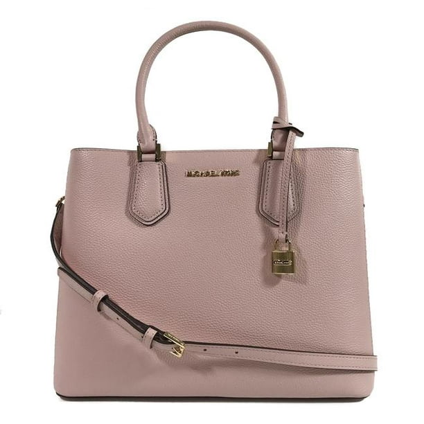 Michael Kors Adele Pebbled Leather Large Satchel Bag in Blossom Pink -  