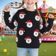 thumbnail image 2 of NOLDARES Kids Christmas Sweater Boys Girls Merry Christmas Sweaters Xmas Long Sleeve Pullover Tops,A117-Black, 2 of 8