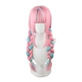 thumbnail image 3 of Peluca de cosplay con trenza rosa y azul de 55 cm sintética para anime, 3 of 3