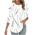 thumbnail image 7 of Vetsdori 3/4 Sleeve Tops for Women Plus Size Tunic Pullover Dressy,Casual Graphic Crew Neck Womens T-shirts Summer, 7 of 7