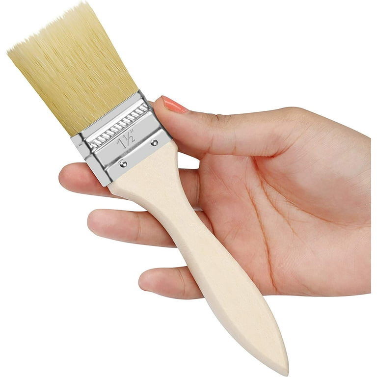 24 Pack of Paint Brushes - Brush Head 38.1mm (1.5 inch) & Overall Brush  Size 17.5cm (6.89 inches) Suitable for Messy Jobs That Involve Chip  Painting, Silicon, Gesso, Staining, Varnishes, Glues 