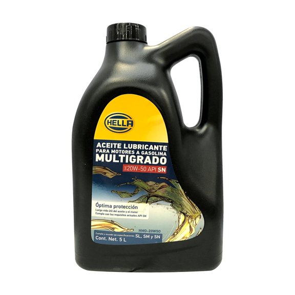 Aceite Motor 20w50 Multigrado Hella Api SL 5 Litros Mineral