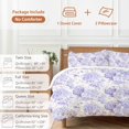 thumbnail image 6 of 3 Piece Purple Floral Duvet Cover Set California King,Microfiber Comforter/Quilt Cover with Corner Ties and 2 Pillowcases,Hydrangeas Flower Spring Summer Botanical Soft Bedding with Zipper Closure, 6 of 8