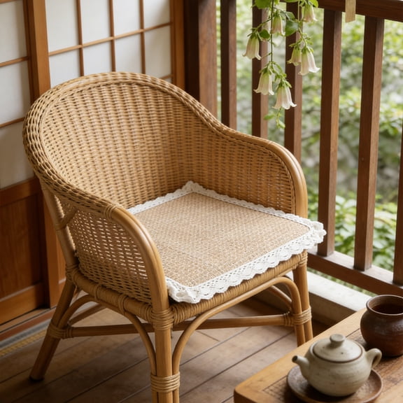 Kttectoa Outdoor Chair Cushions Seat Cushion Thread Woven Chair Pad for Indoor Outdoor Use,Breathable Imitation Rattan Seat Cushion for Dining Chair Office Sofa