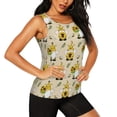 thumbnail image 2 of Fotbe Gnomes Bees And Sunflowers Womens Loose Fit Casual Flowy Slim-Fit Tank Tops Athletic Round Neck Trendy Sleeveless Summer Tops for Gym and Yoga-, 2 of 7