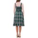 thumbnail image 3 of Vestido Vintage a Cuadros INSPIRE CHIC para Mujeres con Volantes Sin Mangas Cintura Ajustable A-Line Pinafore Overall Vestidos M Verde, 3 of 5