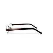 Contour Mens FM9214 Rectangular Prescription Eyeglasses with Case, Shiny Silver