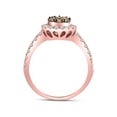 thumbnail image 4 of Diamond Princess 14kt Rose Gold Womens Round Brown Diamond Teardrop Cluster Ring 1 Cttw, 4 of 4