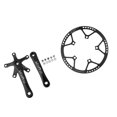 thumbnail image 1 of ancho estrecho de bicicleta 130BCD de cadena de una sola (elija 45T 47T 53T 56T 58T) + 1 par de bielas de 170 mm (izquierda - Negro 58T 45T-58T Soledad Bielas de plato de bicicleta de carretera, 1 of 9