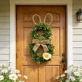thumbnail image 5 of Easter Bunny Wreath for Front Door Artificial Rabbit Shaped Greenery Spring Wreaths with Flowers Bow Easter Door Hanging Decorations for Garden Wall Window Porch Home Decor, 5 of 6