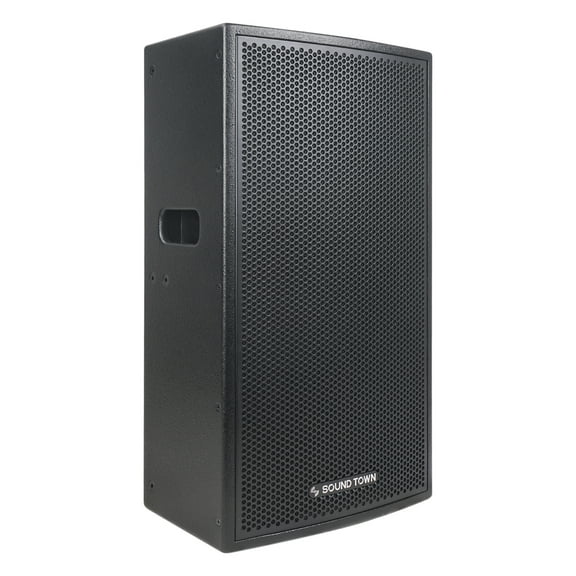 Sound Town CARME Series 12" 2-Way Powered Professional PA DJ Speaker, Black with Compression Driver, Birch Plywood for Installations, Live Sound, Karaoke, Bar, Church